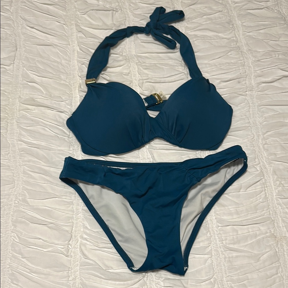 Victoria's Secret Blue Halter Bikini with Classic Briefs